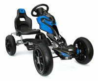 GO Kart cu pedale, 5-10 ani, Kinderauto Thunder, roti EVA, culoare albastra - 1