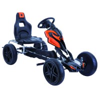 GO Kart cu pedale, 5-10 ani, Kinderauto Thunder, roti EVA, culoare Neagra - 1