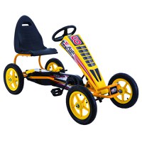 GO Kart cu pedale, 6-15 ani, Kinderauto F8-1, roti Gonflabile 10 inch, culoare galbena - 1