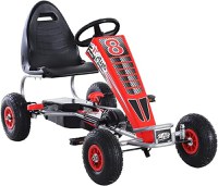 GO Kart cu pedale, 6-15 ani, Kinderauto F8-3, roti Gonflabile 6 inch, culoare rosu - 1