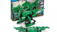 Jucarie Dinozaur sau crocodil 2 in 1 cu RC, set constructie CADA din 435 piese, 2.4GHz, Bricks Toys for Kids