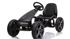 Kinderauto GO Kart cu pedale de la Mercedes, roti cauciuc solid, culoare Negru