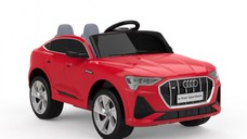 Masinuta electrica Audi E-tron Sportback 4x4 140W, cu scaun tapitat, culoare rosu