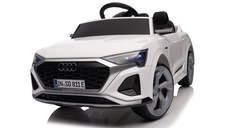 Masinuta electrica copii 2-4 ani, Audi SQ8, 70W, 12V cu roti moi si scaun tapitat, telecomanda, alba