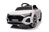 Masinuta electrica copii 2-4 ani, Audi SQ8, 70W, 12V cu roti moi si scaun tapitat, telecomanda, alba - 1