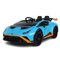 Masinuta electrica cu functie drift Lamborghini Huracan STO, putere 500W, 24V, echipare Premium, albastra - 1