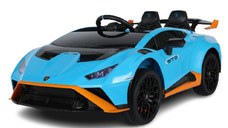 Masinuta electrica cu functie drift Lamborghini Huracan STO, putere 500W, 24V, echipare Premium, albastra