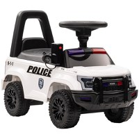 Masinuta electrica de politie Kinderauto Police 30W 6V cu megafon si music player, bluetooth, culoare Alb - 1