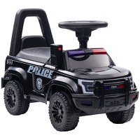 Masinuta electrica de politie Kinderauto Police 30W 6V cu megafon si music player, bluetooth, culoare Negru - 1