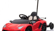 Masinuta electrica + hoverboard, Lamborghini Aventador SVJ, 70W, 12V 14Ah premium, Rosu