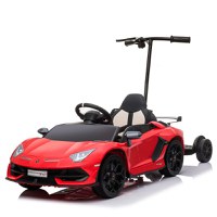 Masinuta electrica + hoverboard, Lamborghini Aventador SVJ, 70W, 12V 14Ah premium, Rosu - 1