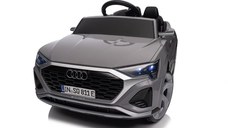 Masinuta electrica pentru copii, Audi SQ8, 70W, 12V, roti moi si scaun tapitat, gri