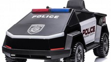 Masinuta electrica pentru copii de politie Cyber PATROL, cu efecte sonore si luminoase, 90W, 12V, Black White