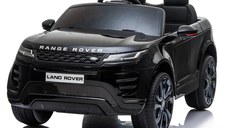 Masinuta electrica Range Rover, 4x4, 140W-12V, roti moi, scaun tapitat, Premium, culoare Negru