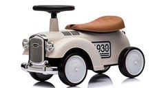 Masinuta premergator fara pedale, Kinderauto Retro Baby Car cu roti moi, alba