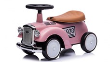 Masinuta premergator fara pedale, Kinderauto Retro Baby Car cu roti moi, roz