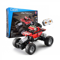 Masinuta RC cu telecomanda pentru copii Cada DeTech, set constructie Off-Road din 489 piese, rosie - 1