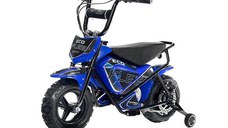 Mini Motocicleta electrica cu roti ajutatore, NITRO ECO Flee 300W 24V, culoare Albastru