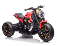 Motocicleta copii electrica, cu 3 roti, Kinderauto SuperMoto, 70W 12V, bluetooth, scaun tapitat, rosie - 1