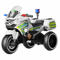 Motocicleta cu 3 roti, Kinderauto POLICE BJML5188 60W, 6V cu scaun tapitat, culoare alba - 1