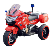 Motocicleta cu 3 roti, Kinderauto POLICE BJML5188 60W, 6V cu scaun tapitat, culoare rosu - 1