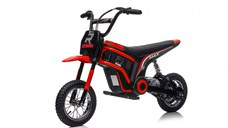 Motocicleta electrica copii, Kinderauto Enduro, roti gonflabile, scaun tapitat, 350W, 24V, rosie