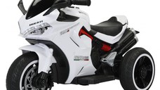 Motocicleta electrica cu 3 roti, Kinderauto SuperSpeed 70W 12V 7Ah, Alba