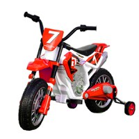 Motocicleta electrica Kinderauto BJH022 70W 12V cu roti moi, scaun tapitat, culoare Rosie - 1