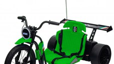 Motocicleta electrica pentru copii 5-12 ani, Kinderauto Drift-Trike, 500W, 24V 10Ah, verde