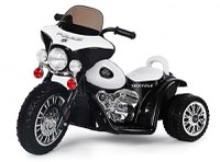 Motocicleta electrica pentru copii, POLICE JT568 35W STANDARD, Alb Negru - 1