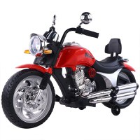 Motocicleta electrica pentru copil 3-9 ani, Kinderauto BJF916 70W cu scaun tapitat, rosu - 1