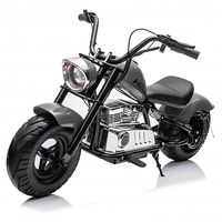 Motocicleta pentru copii Kinderauto Old School, 300W, 24V, cadru otel, roti moi gonflabile, bluetooth, scaun tapitat, gri - 1