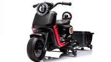 Scuter electric pentru copii, cu remorca si telecomanda Kinderauto BJBTK3 70W, negru