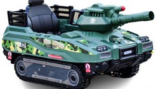 Tanculet electric pentru copii Kinderauto Commander 240W 24V 12Ah, color Army Green