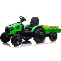 Tractoras electric Kinderauto 720-T 90W 12V 10 Ah cu remorca, PREMIUM culoare Verde - 1