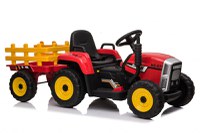 Tractoras electric Kinderauto BJ-611 60W 12V cu remorca si telecomanda Rosu - 1