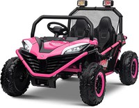 UTV electric pentru 2 copii, Kinderauto Dune-Buggy, 4x4, 200W, 12V, cu roti MOI, rose - 1