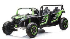 UTV electric pentru 4 copii, Conquerer XXL 600W 24V 14Ah cu roti moi, culoare verde