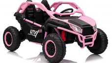 UTV electric pentru copii Kinderauto Dune-Buggy SPORT, 2 locuri, 800W, 24V 10Ah, scaune tapitate, roti moi EVA, roz