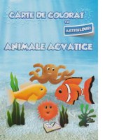 Carte de colorat cu abtibilduri. Animale acvatice - 1