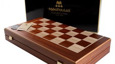 Set joc table backgammon cu tabla de sah la exterior, lemn de mahon inlaid (Fara piese de sah)