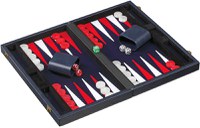 Set joc table Backgammon in stil Casino - Compact- 38x47 cm - Albastru - Desigilat - 1