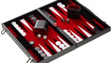 Set joc table Backgammon in stil Casino - Compact- 38x47 cm - Rosu - Desigilat