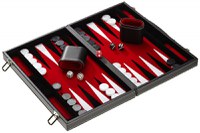 Set joc table Backgammon in stil Casino - Compact- 38x47 cm - Rosu - Desigilat - 1