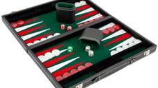 Set joc table Backgammon in stil Casino Mediu - 45x57 cm - Verde - Desigilat