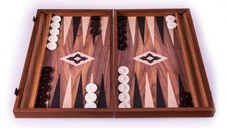 Set joc table backgammon lemn cu aspect de nuc , 38 x 44 cm