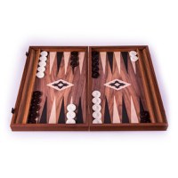 Set joc table backgammon lemn cu aspect de nuc , 38 x 44 cm - 1