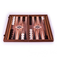 Set joc table backgammon lemn cu aspect de nuc , 47 x 50 cm - 1