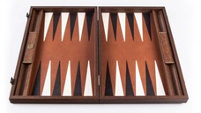 Set joc table backgammon piele model Caramel Brown 48 x 60 cm