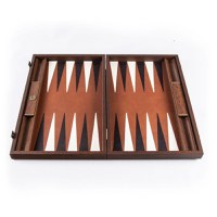 Set joc table backgammon piele model Caramel Brown 48 x 60 cm - 1